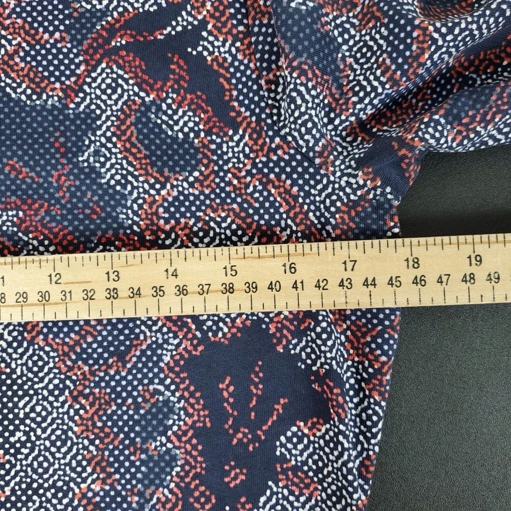 Tory Burch Dahlia‎ Dress Size M Long Sleeve Navy Floral Drop Waist Pima Cotton